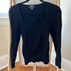Maeve by Anthropologie Black Squareneck Sweater